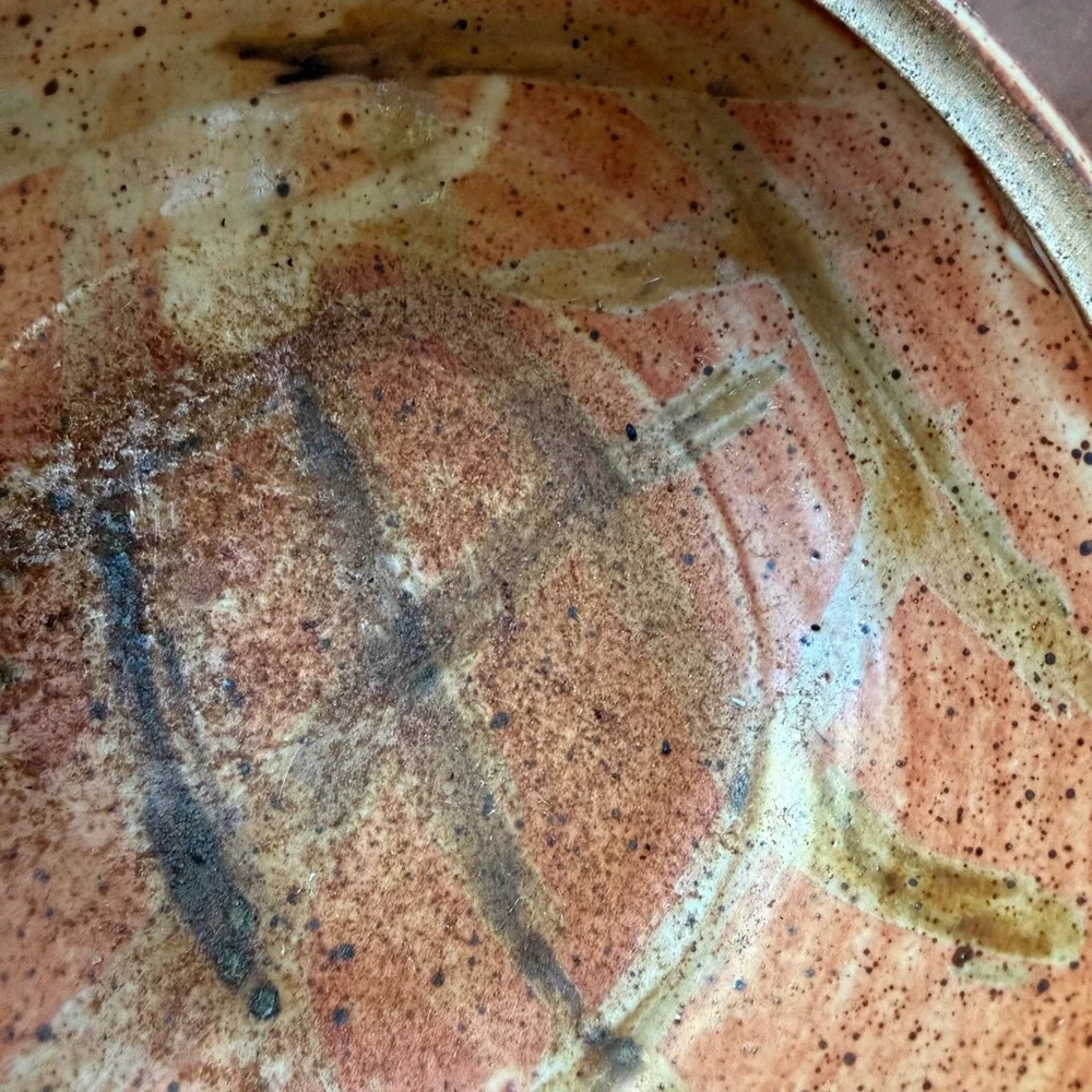 Vintage Studio Pottery Lidded Casserole Bowl Hand Thrown Stoneware Dish Handmade